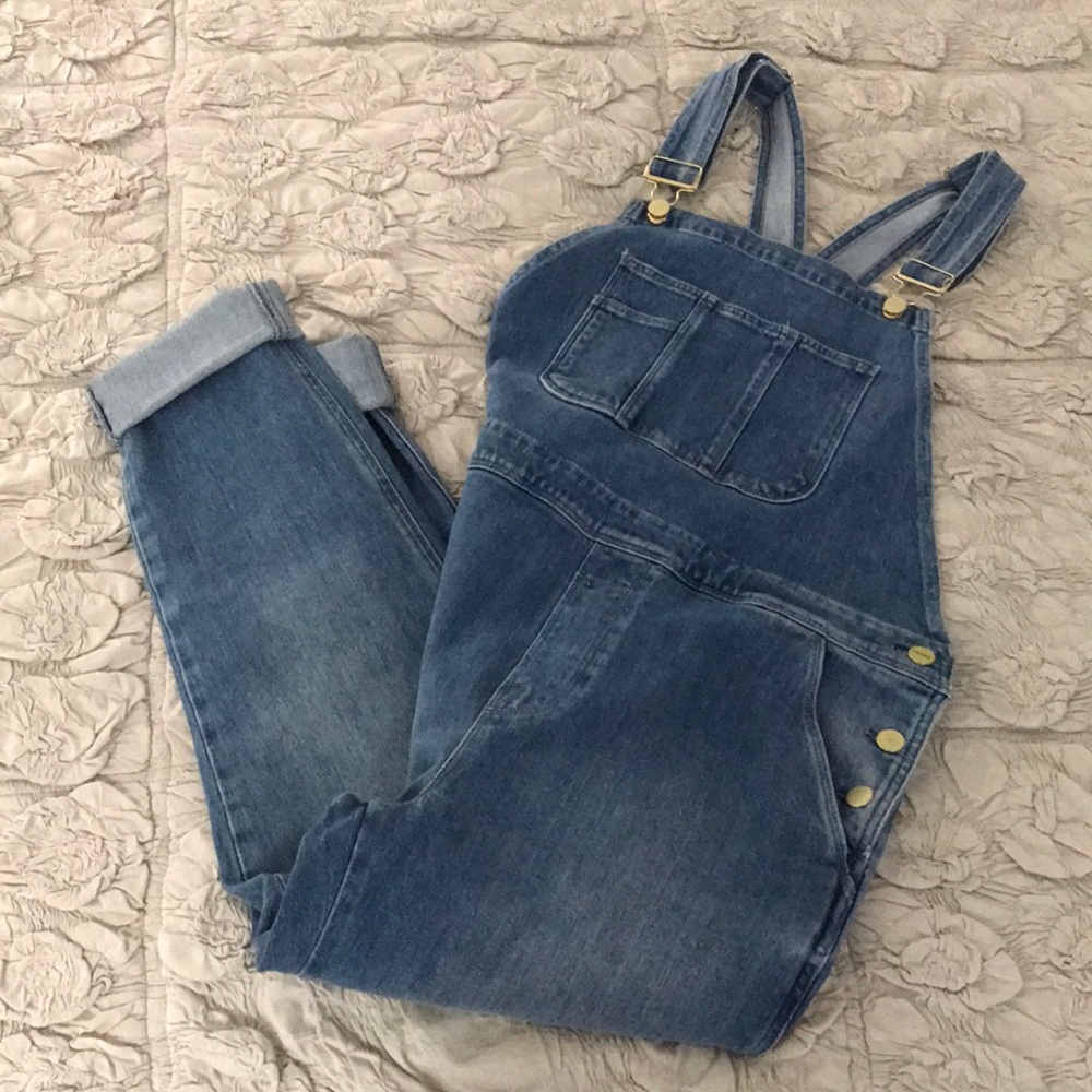 *Sold* Frame Le Garcon Boyfriend style Cropped Denim Overalls New With Tag - Picture 8 of 11